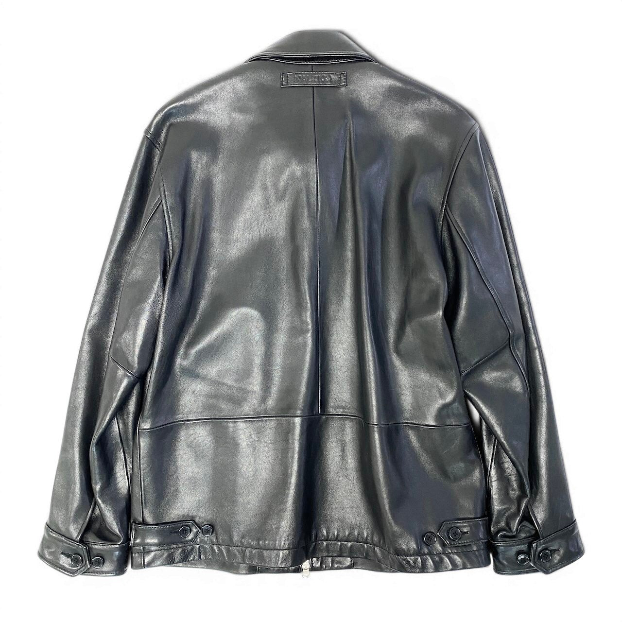 26e11 《美品》 NAUTICA ノーティカ レザージャケット サイズM / L相当 ブラック 本革 Leather Jackett18r