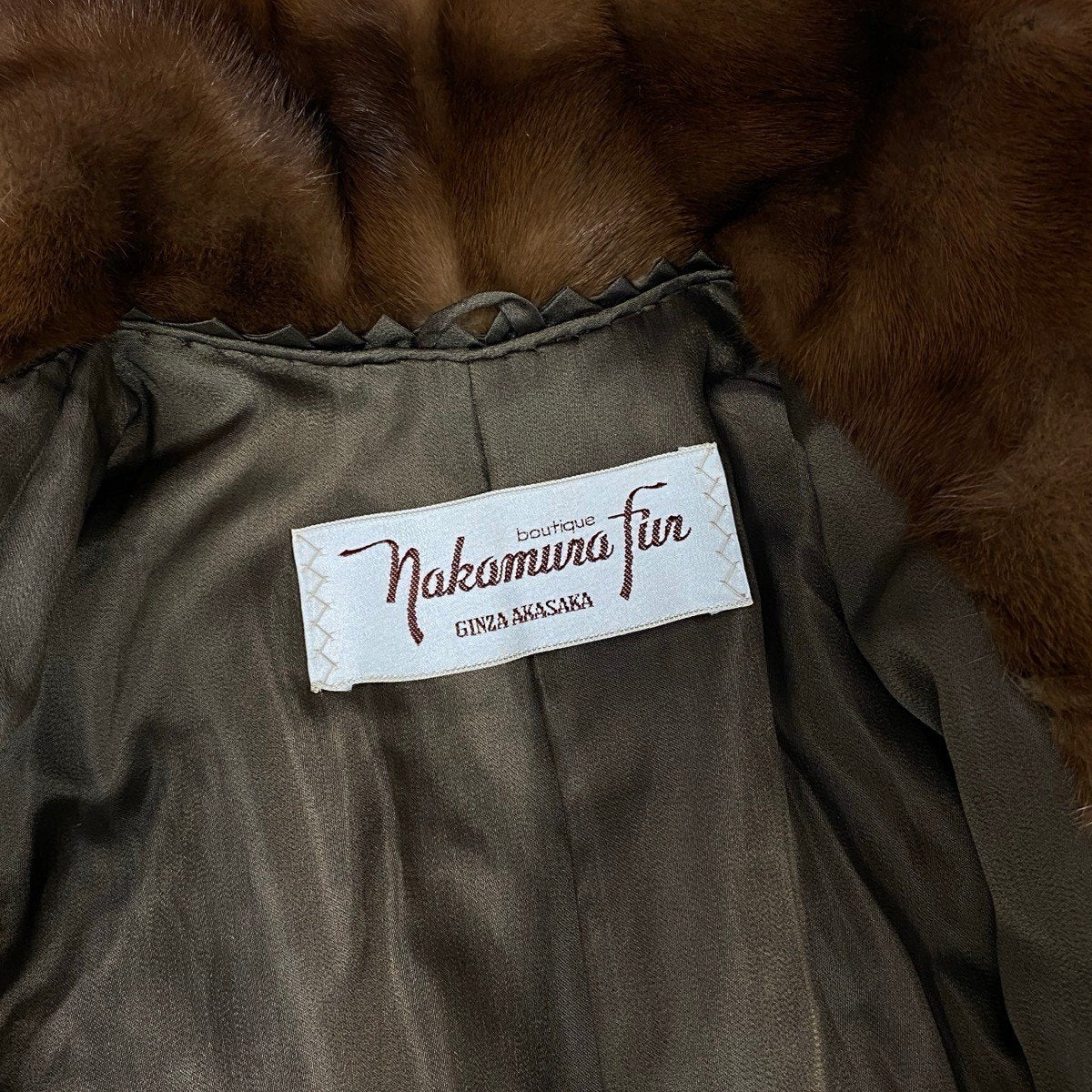 36j7 nakamura fur パステルミンク ファーコート サイズ9-11 茶系 本毛皮 Mink Fur Coat リアルファーt18r