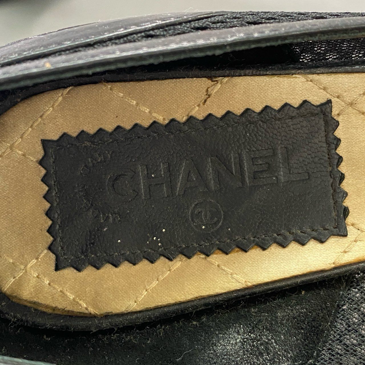 4j10 CHANEL シャネル CC ココマーク付き メッシュパンプス 37 ブラック メッシュ × パテントレザー シューズ イタリア製