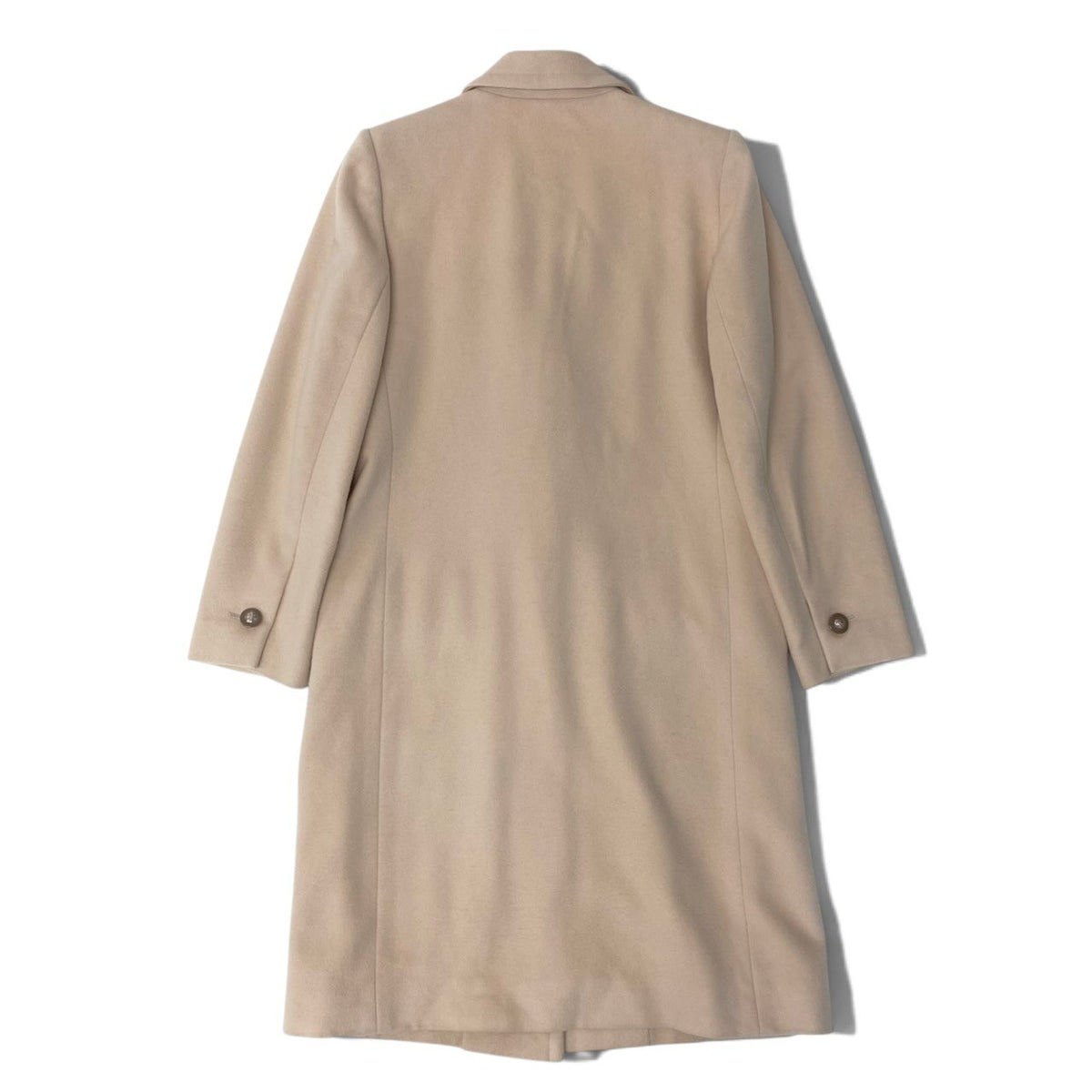52h20 YVES SAINT LAURENT イヴサンローラン チェスターコート カシミヤブレンド 飾りボタン サイズ36 ベージュ レディースo07t