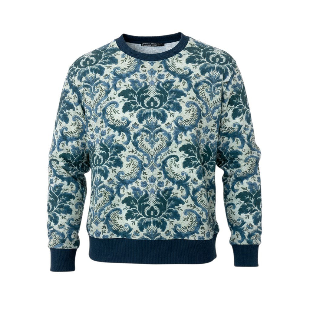 84c19 DOLCE&GABBANA ドルチェアンドガッバーナ ドルガバ D&G 長袖スウェット クルーネック 花柄 メンズ 男性用 44 ネイビー コットン100％u02t