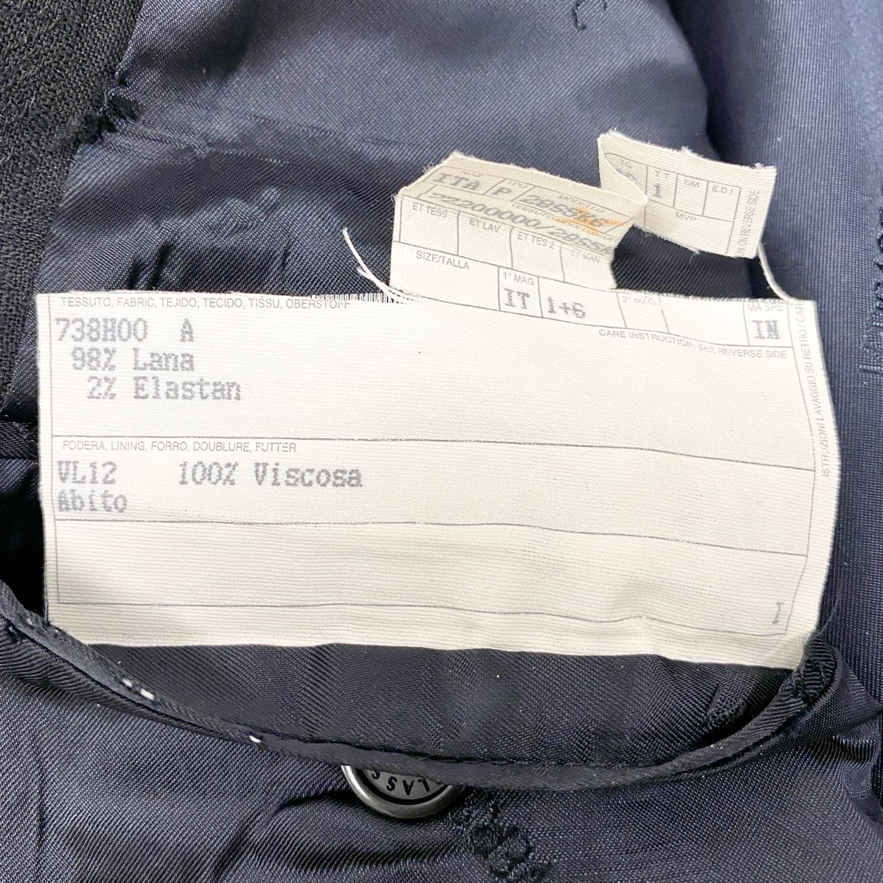 51Ⅼ2 VERSACE CLASSIC ヴェルサーチ クラシック ダブルブレスト スーツセットアップ 総柄 46 ブラック メンズu02t