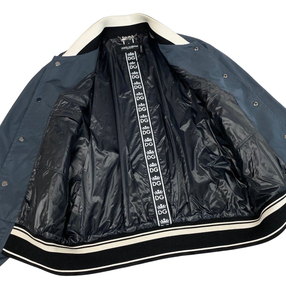 Mg19 【美品】 DOLCE&GABBANA ドルチェアンドガッバーナ ナイロンジャケット  ブルゾン サイズ48 ネイビー メンズ 紳士服t18r