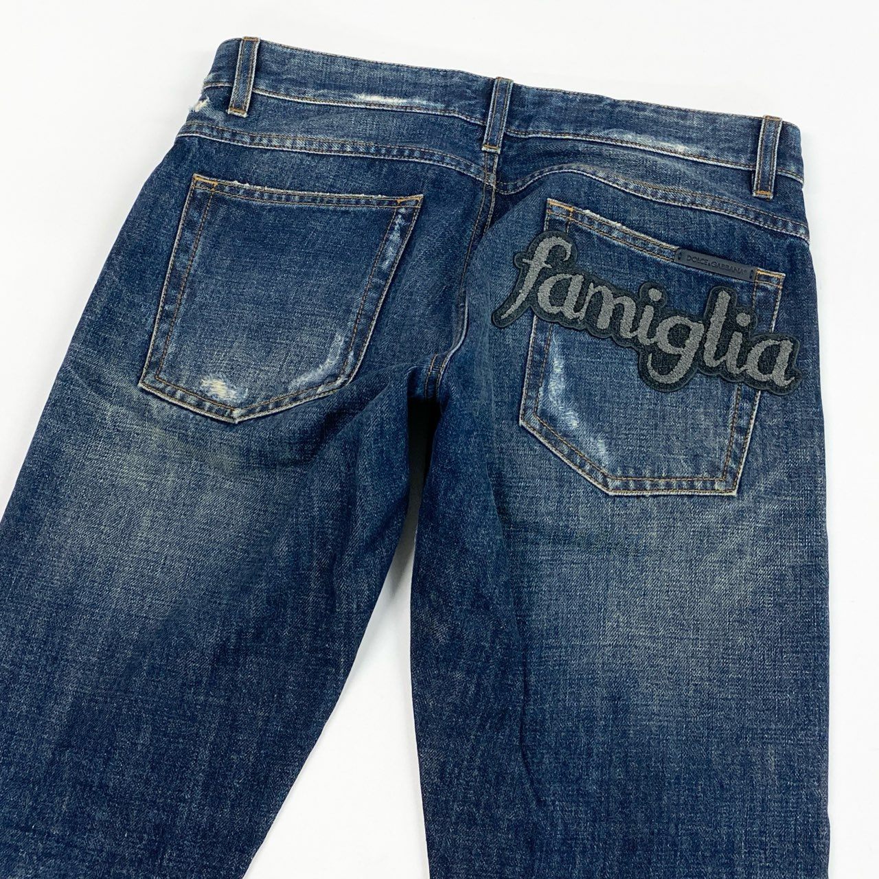 85L19 DOLCE&GABBANA DENIM ドルチェアンドガッパーナ 14GOLD デニムパンツ ダメージデニム ジーンズ イタリア製 メンズ 紳士服 G6IALD 44 インディゴブルー コットン100％k02i