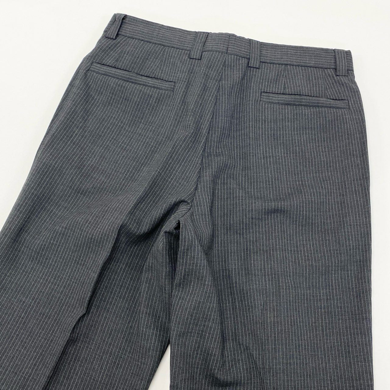 28k6 VERSACE COLLECTION ヴェルサーチ コレクション セットアップ スーツ ビジネス フォーマル 裏地総柄 ストライプ 48 グレー ウール メンズo07t