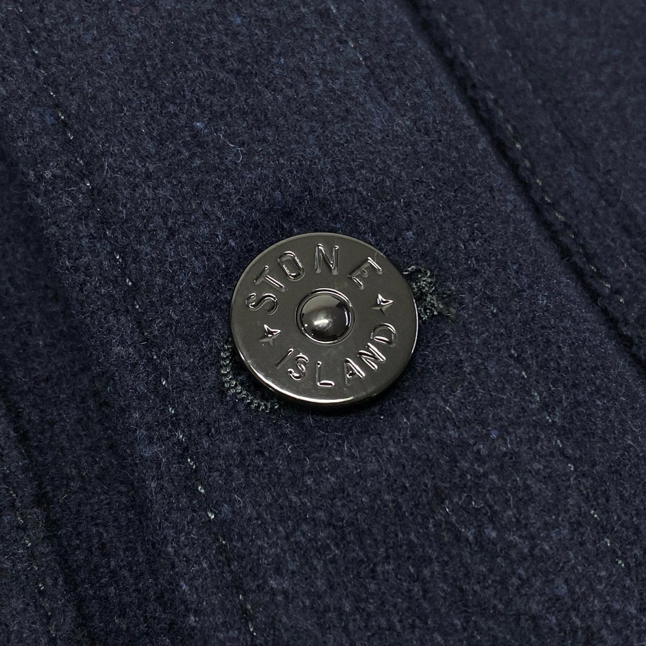 85a16 STONE ISLAND ストーンアイランド 2023AW メルトンウール シャツジャケット サイズS ネイビー メンズ 男性用 アウターk02i