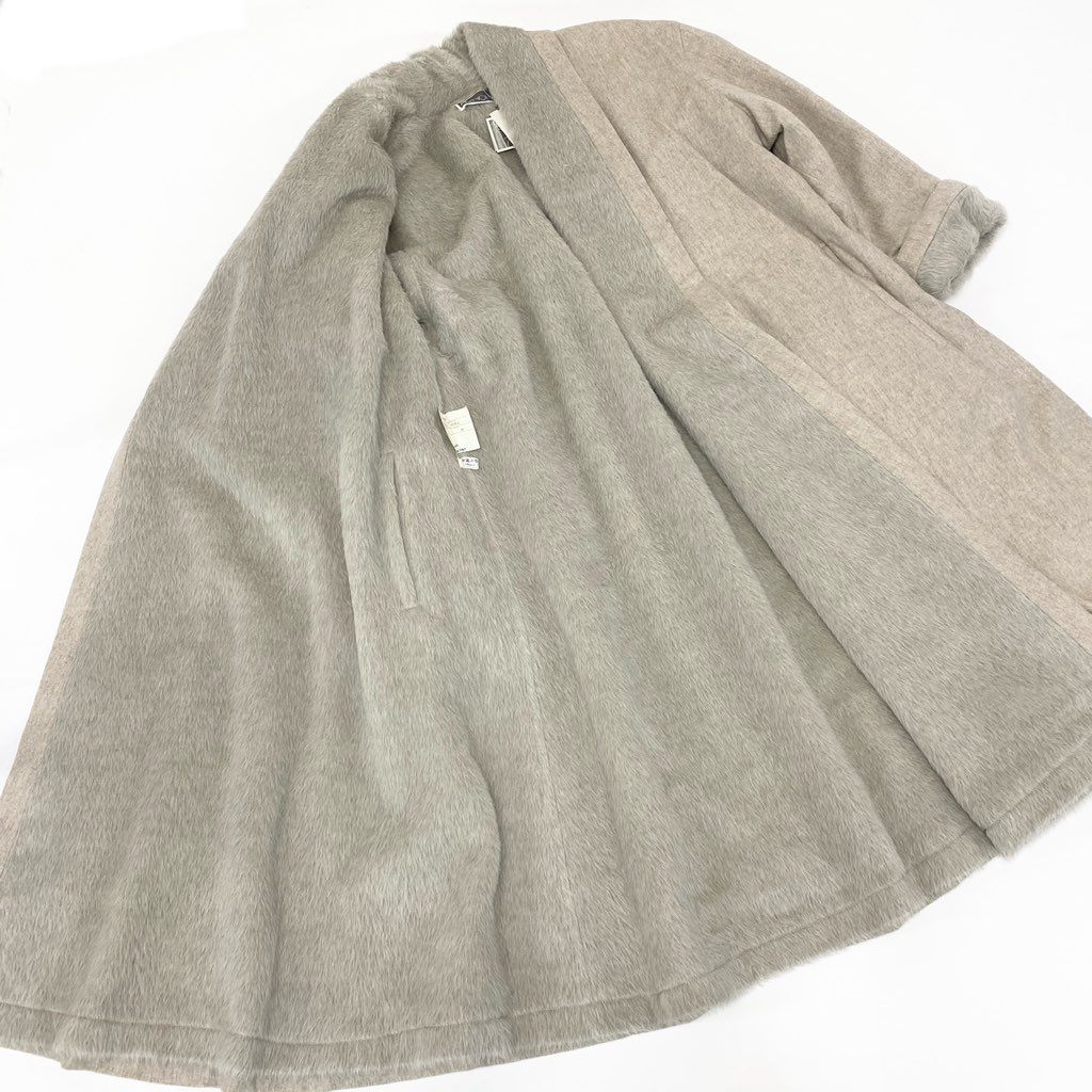 6l25《未使用保管品》定価95万 AGNONA アニオナ カシミヤ × アルパカ ロングコート サイズ40 ベージュ 最高級 タグ付き イタリア製t18r