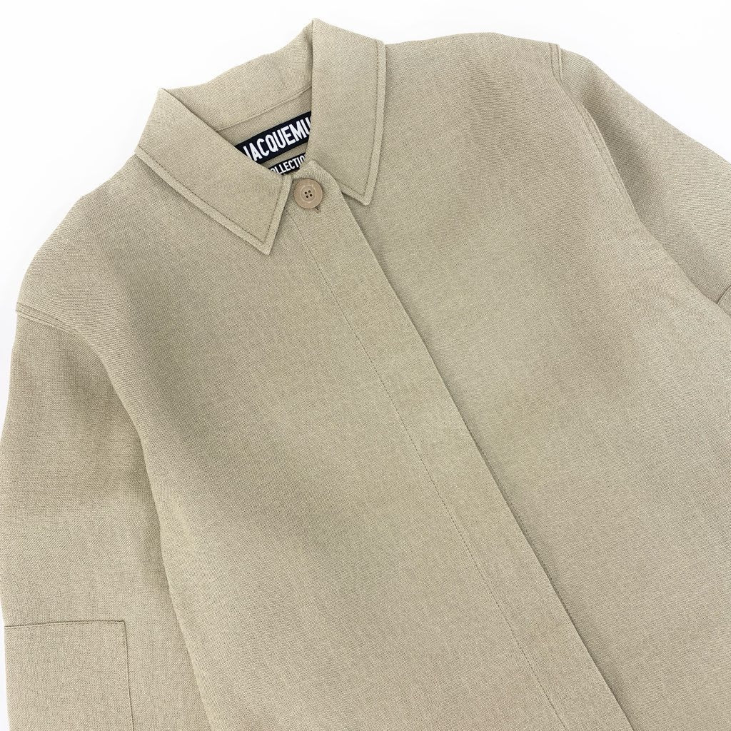 79L15 《美品》 JACQUEMUS ジャックムス SILK SHIRT COAT シルクシャツコート 34 サンドベージュ ジャケット ビッグシルエット オーバーサイズt18r