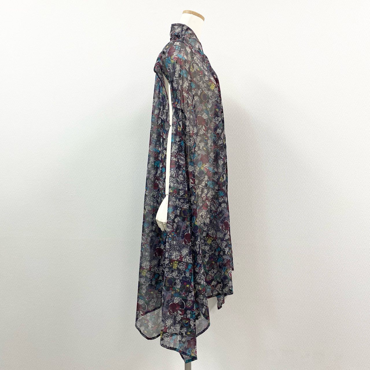 2k19《美品》 TOKUKO 1er VOL トクコプルミエヴォル ロングワンピース シャツワンピース 前開き 総柄プリント Aライン 9 マルチカラー ポリエステル レディースu02t