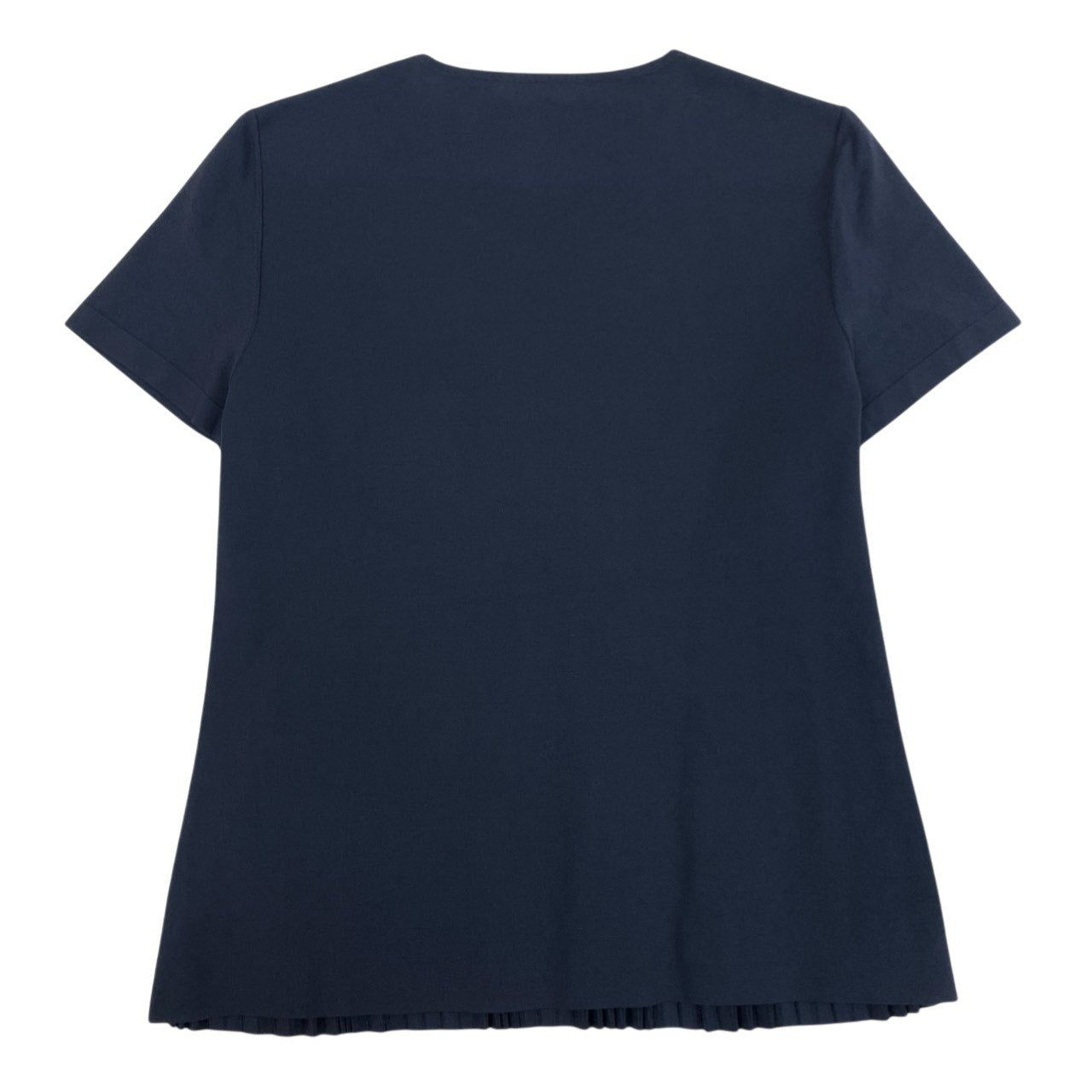 Eb19 《美品》 Salvatore Ferragamo サルヴァトーレフェラガモ プリーツ切替 半袖Tシャツ カットソー トップス L ネイビー レディースu02t