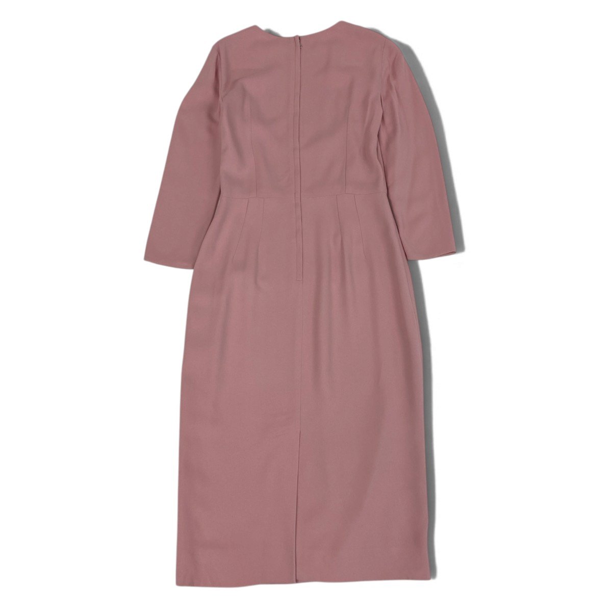 78j6 DOLCE&GABBANA ドルチェアンドガッパーナ ロングドレスワンピース ウエスト切替タックデザイン イタリア製 44サイズ ピンク レディース 女性用u02t