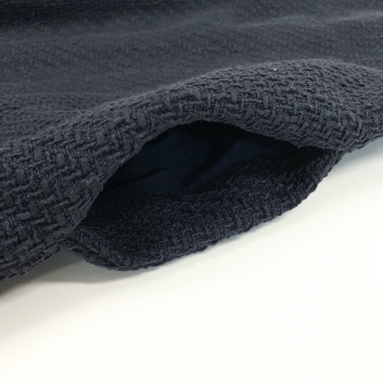 50b12 【美品】Rene ルネ ツイードワンピース ノースリーブワンピース 6016520 34サイズ ネイビー コットン100％ レディース 女性用u02t