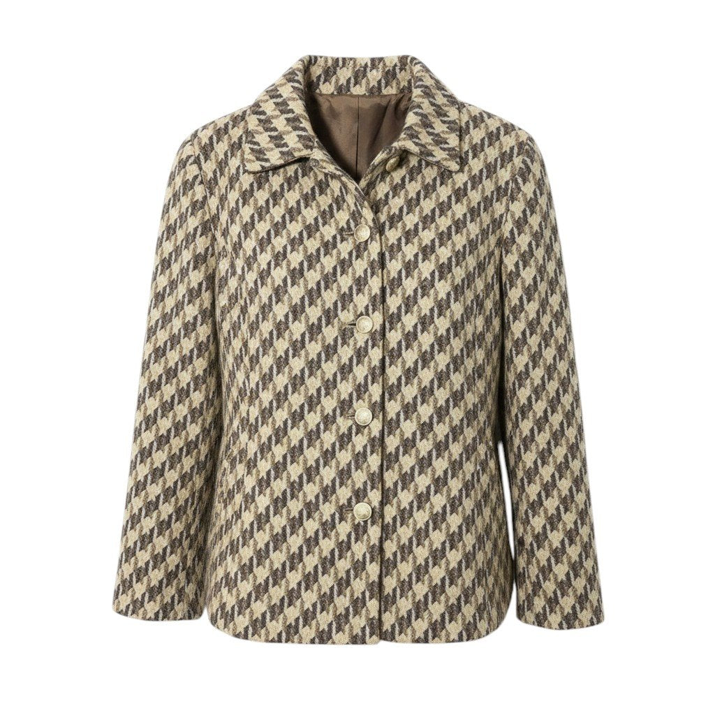 77g23 BURBERRY LONDON BLUE LABEL バーバリーロンドン ブルーレーベル ストライプ柄 ニットジャケット 刻印 金ボタン サイズ38 マルチカラー レディースo07t