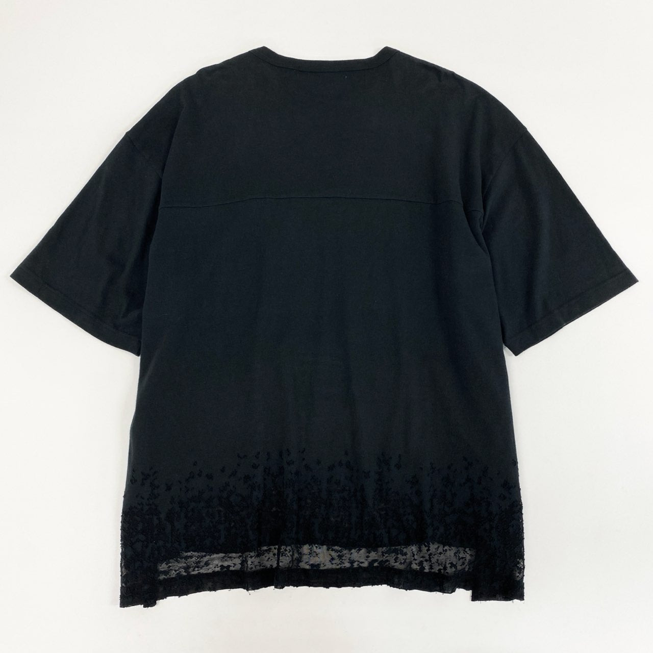 11l16 ANREALAGE アンリアレイジ ダメージメッシュ加工 BIG T F ブラック ビッグシルエット オーバーサイズ TEE 日本製 夏