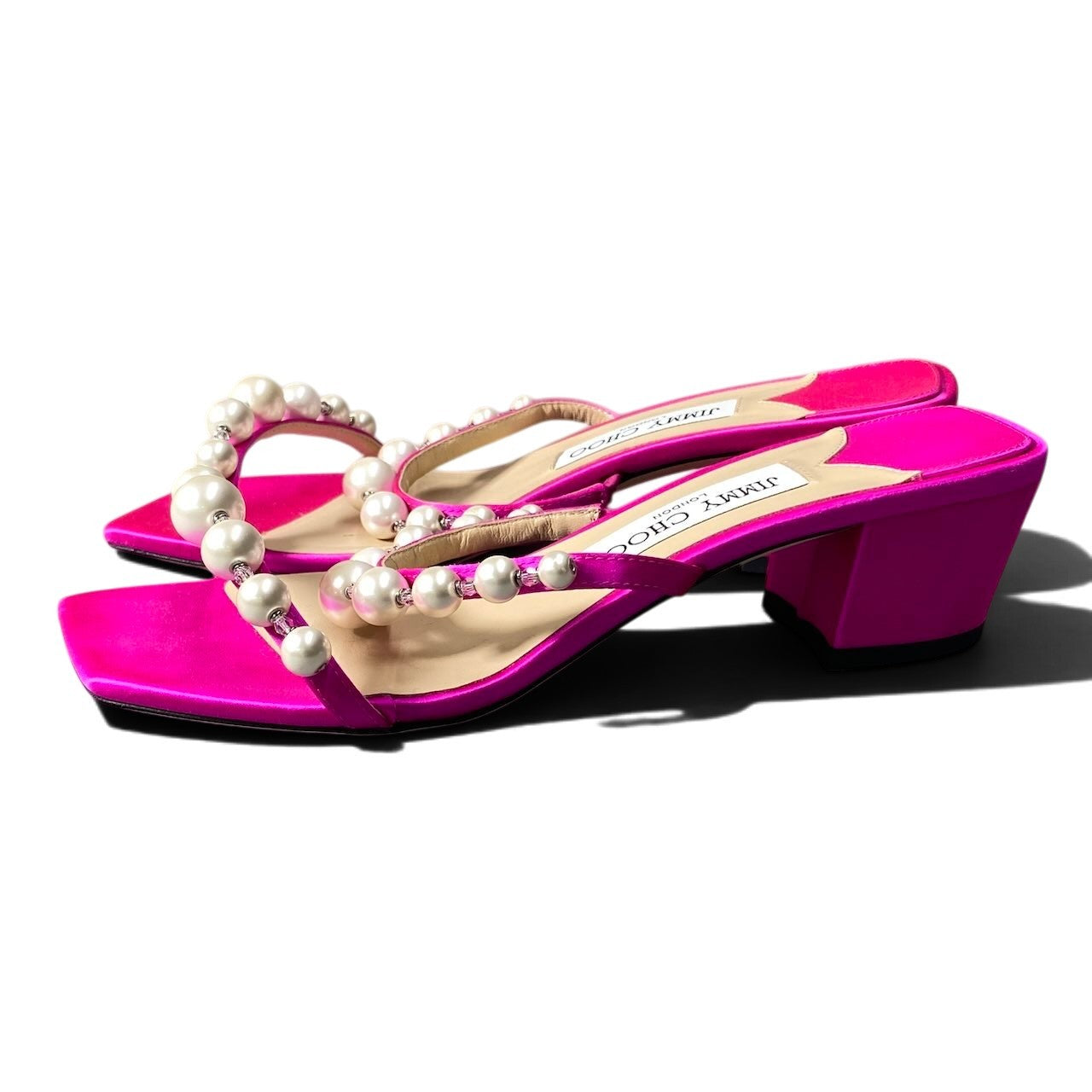 h10 JIMMY CHOO AMARA45 パール サンダル イタリア製 36サイズ ピンク レディース 女性用k02i