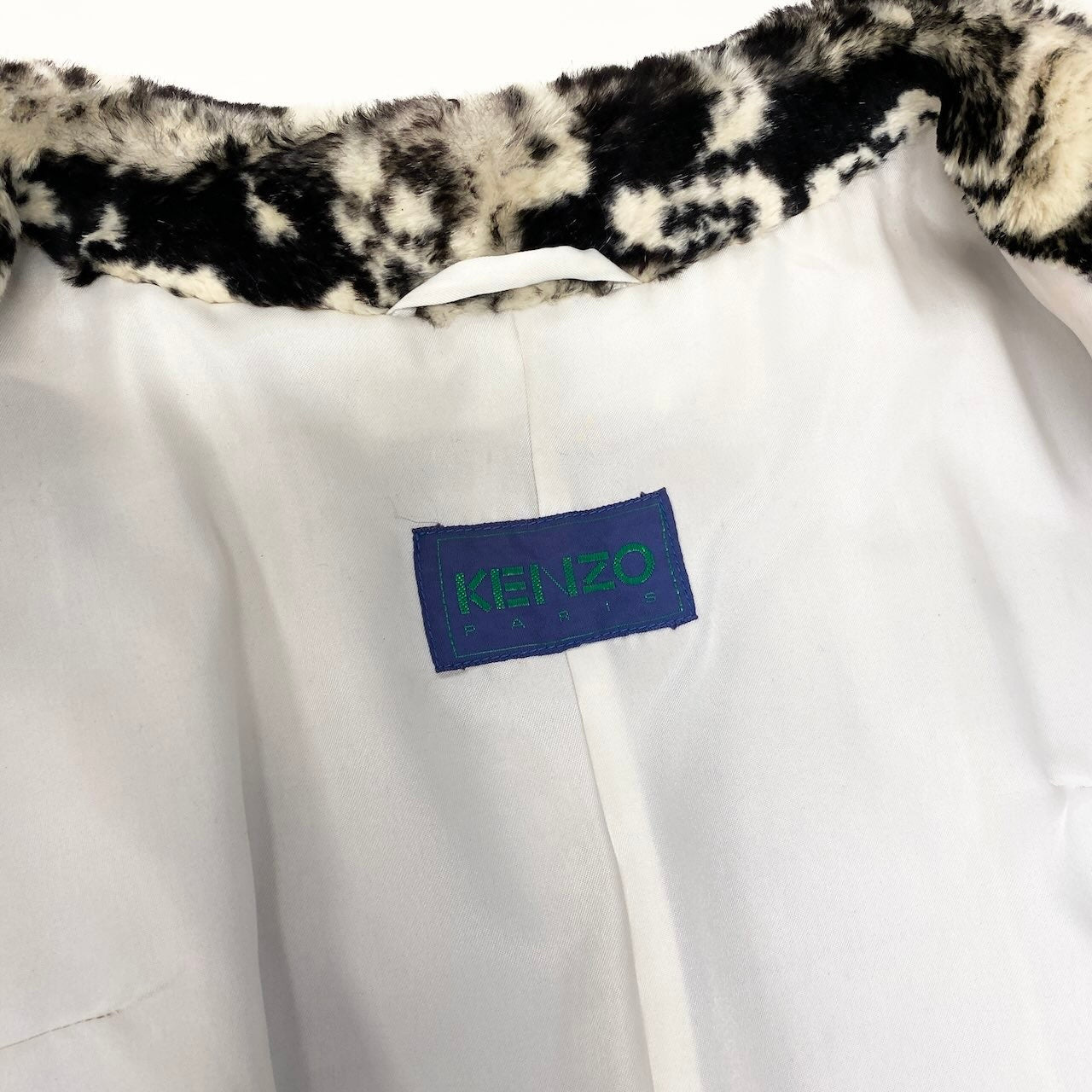 Ae27 KENZO ケンゾー ラパンファー ジャケット ノーカラーコート ノルディック柄  FREE ブラック アイボリー レディース 女性服u02t