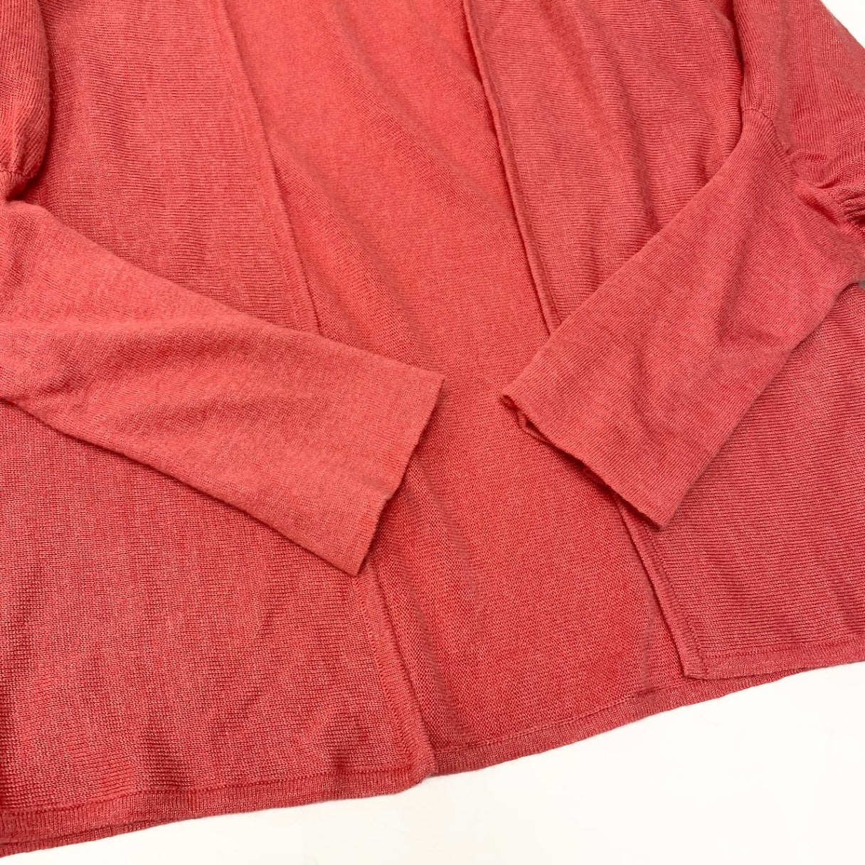 83c27 BOTTEGA VENETA ボッテガヴェネタ 変形ロングスリーブカーディガン バルーン袖 リネンシルク混 Lサイズ ピンク レディース 女性用o07t