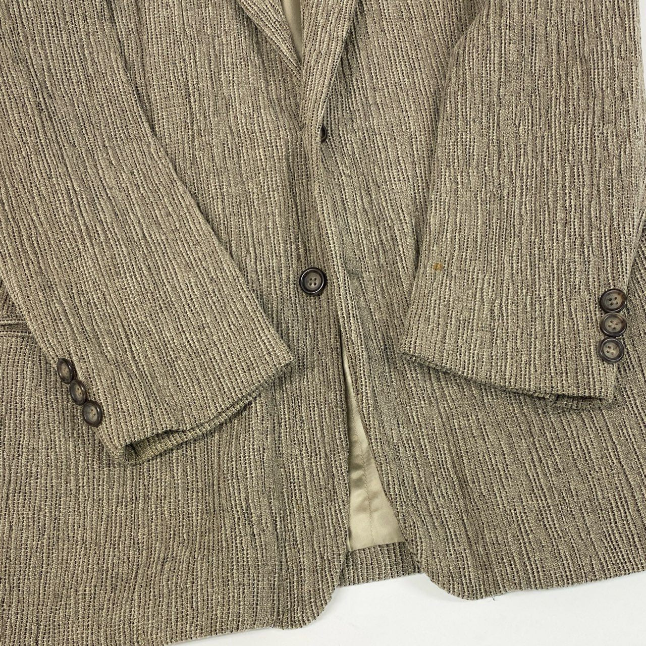 67b3 EMPORIO ARMANI エンポリオアルマーニ 90's ツイードジャケット テーラードジャケット ブレザー 50サイズ ベージュ メンズ 男性用u02t