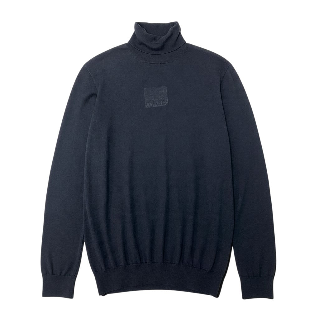 47j16 【未使用】 HERMES エルメス カシミヤブレンド タートルネック ニットセーター サイズXL ブラック メンズu02t