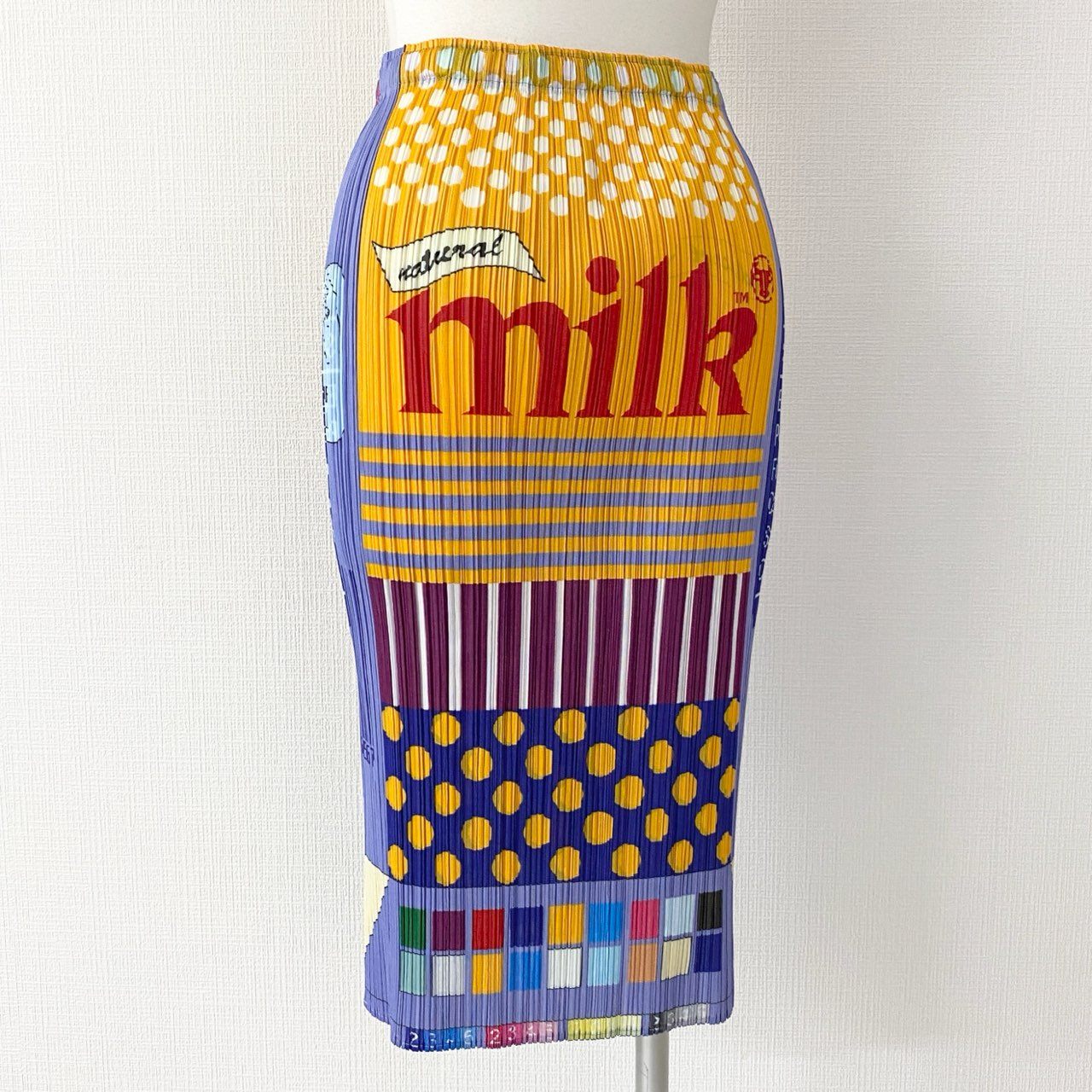 59i27 PLEATS PLEASE プリーツプリーズ 2008 MILK 牛乳パック プリーツスカート PP83-J6874 2 マルチカラー ISSEY MIYAKE イッセイミヤケ 日本製