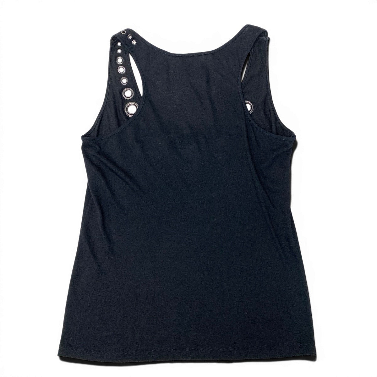 If12 GIVENCHY ジバンシィ デザインネック ノースリーブカットソー タンクトップ サイズM ブラック レディース 女性用t18r