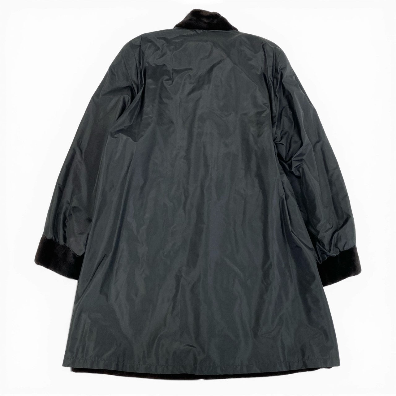 14a15 《美品》 シェアードミンク リバーシブルコート サイズF Black 本毛皮 Reversible Mink Fur Coatt18r