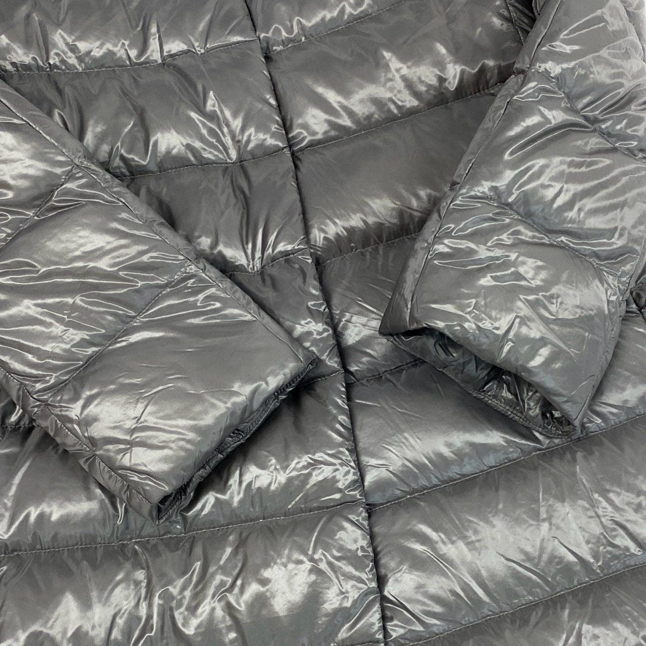 75j29 HERNO ヘルノ ロング ダウンコート アウター フォックスファー着脱可 21633DP 12017 2000 42サイズ グレー レディースu02t