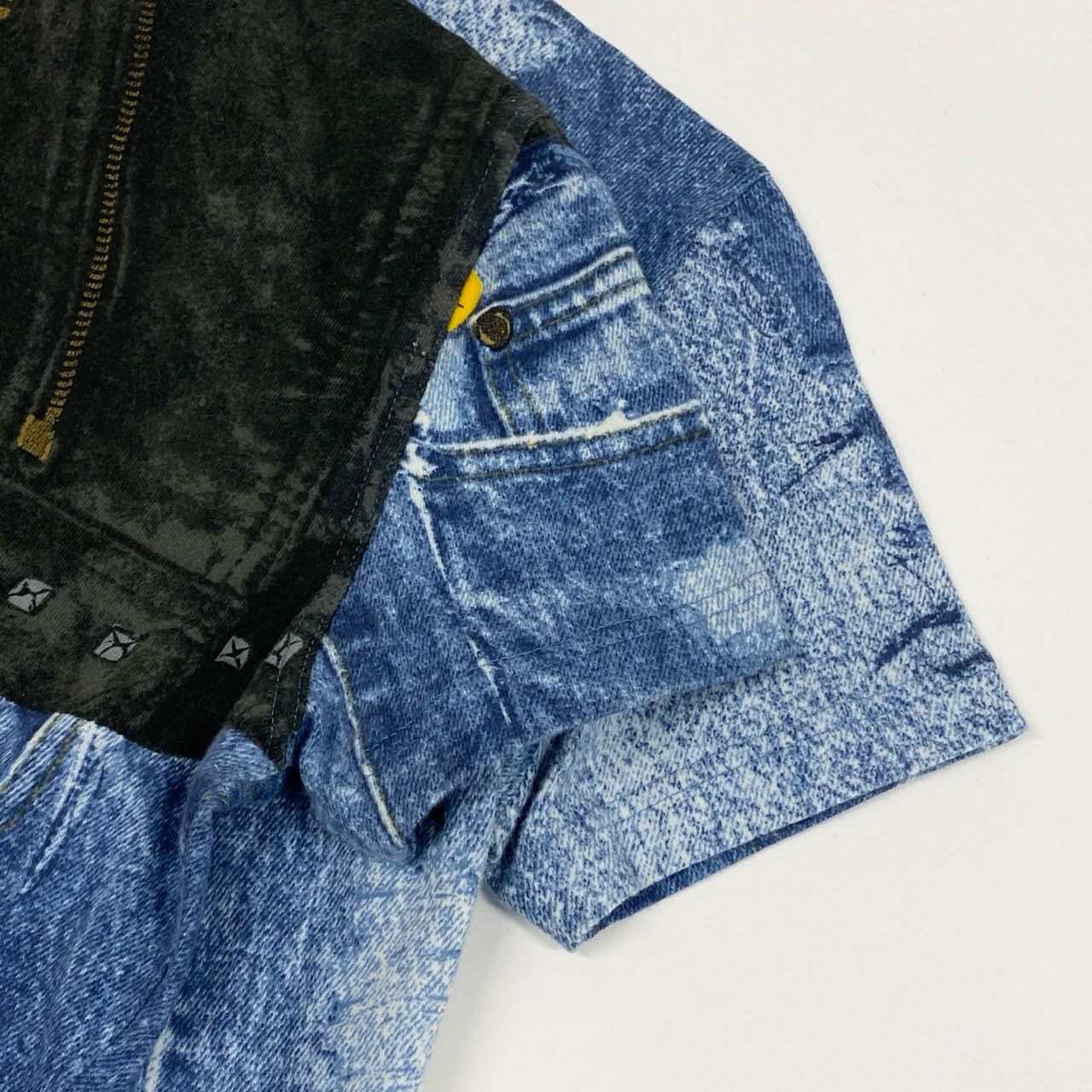 Ic6 Christian Dior クリスチャンディオール ガリアーノ期 デニム転写プリント 半袖Tシャツ カットソー 1A12055021 38 ブルー コットン レディースu02t