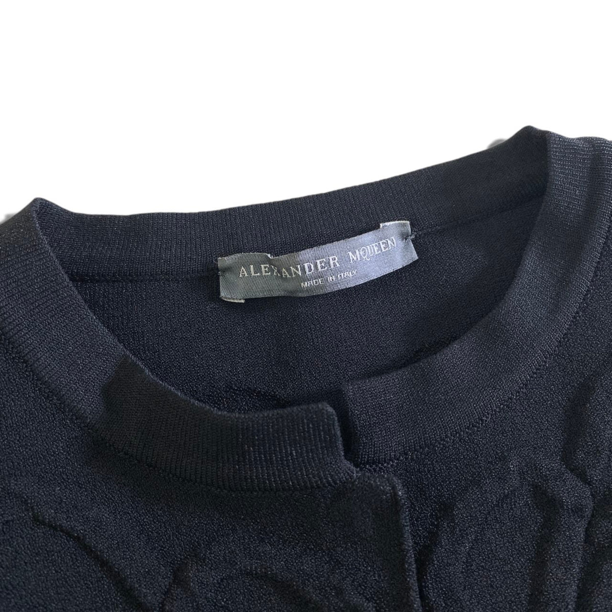 34j26 ALEXANDER MCQUEEN アレキサンダーマックイーン ロングスリーブ カーディガン ニットジャケット サイズXXS ブラック レディースu02t