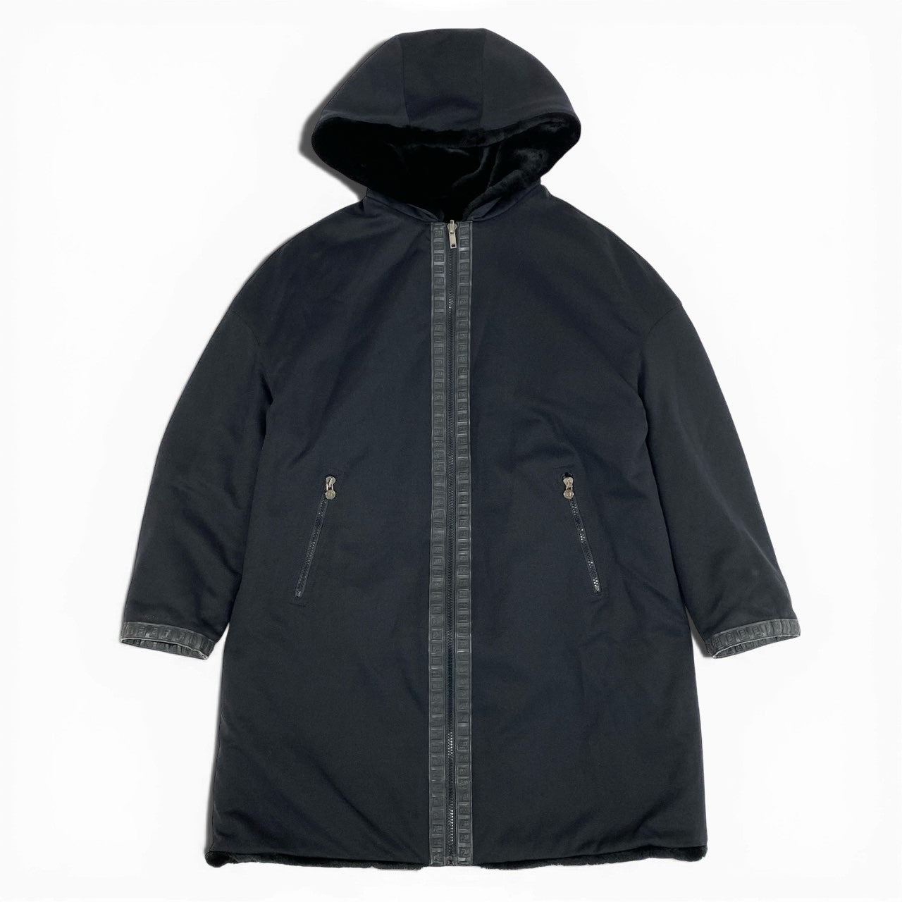 1L27 Vintage Fendi ヴィンテージ フェンディ Jeans Eco Fur Reversible Coat リバーシブルコート Zucca Piping Size 40 メンズ 男性用k02i