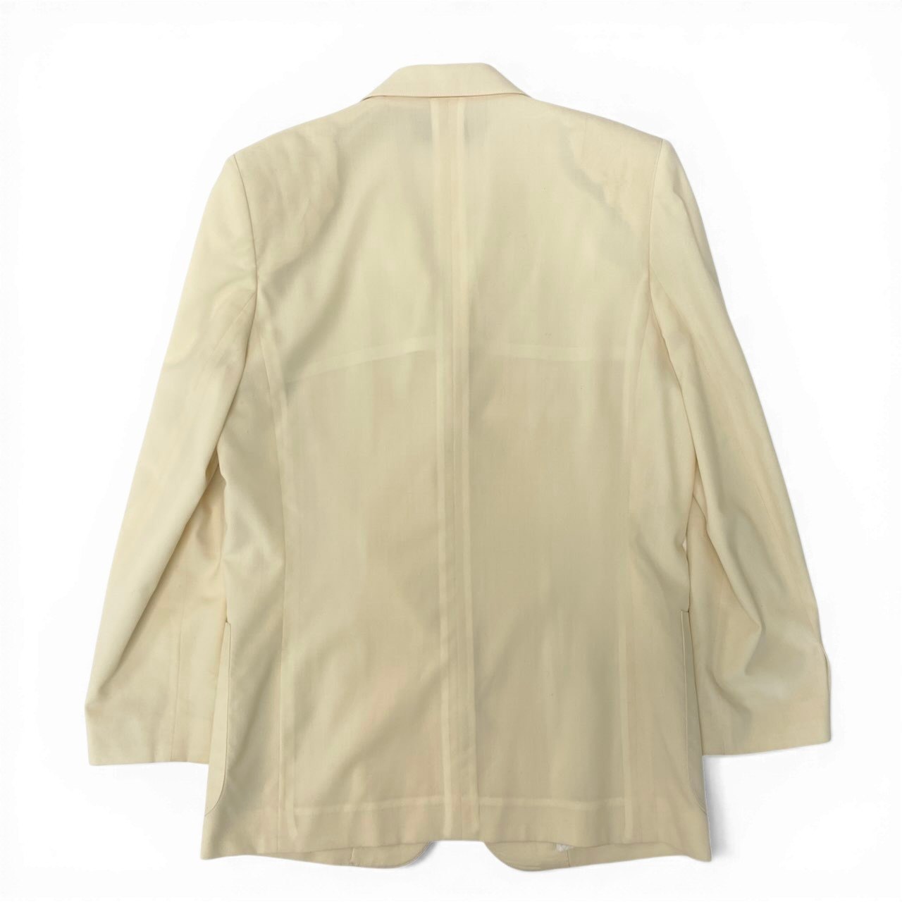 83c27 Christian Dior クリスチャンディオール テーラードジャケット ウールジャケット ブランドロゴ刺繍 Mサイズ イエロー ウール100％ レディース 女性用o07t