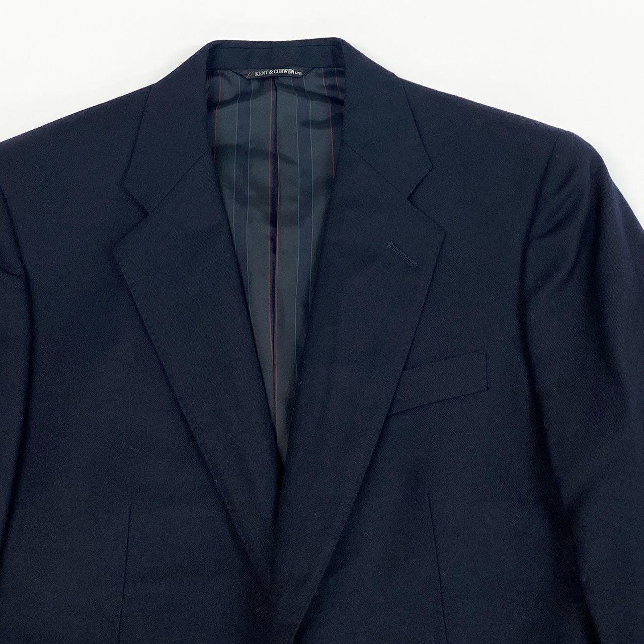 36L10《美品》 KENT＆CURWEN ケントアンドカーウェン 紺ブレザー 金ボタン テーラードジャケット 90A4 ネイビー ウール メンズ 男性用u02t