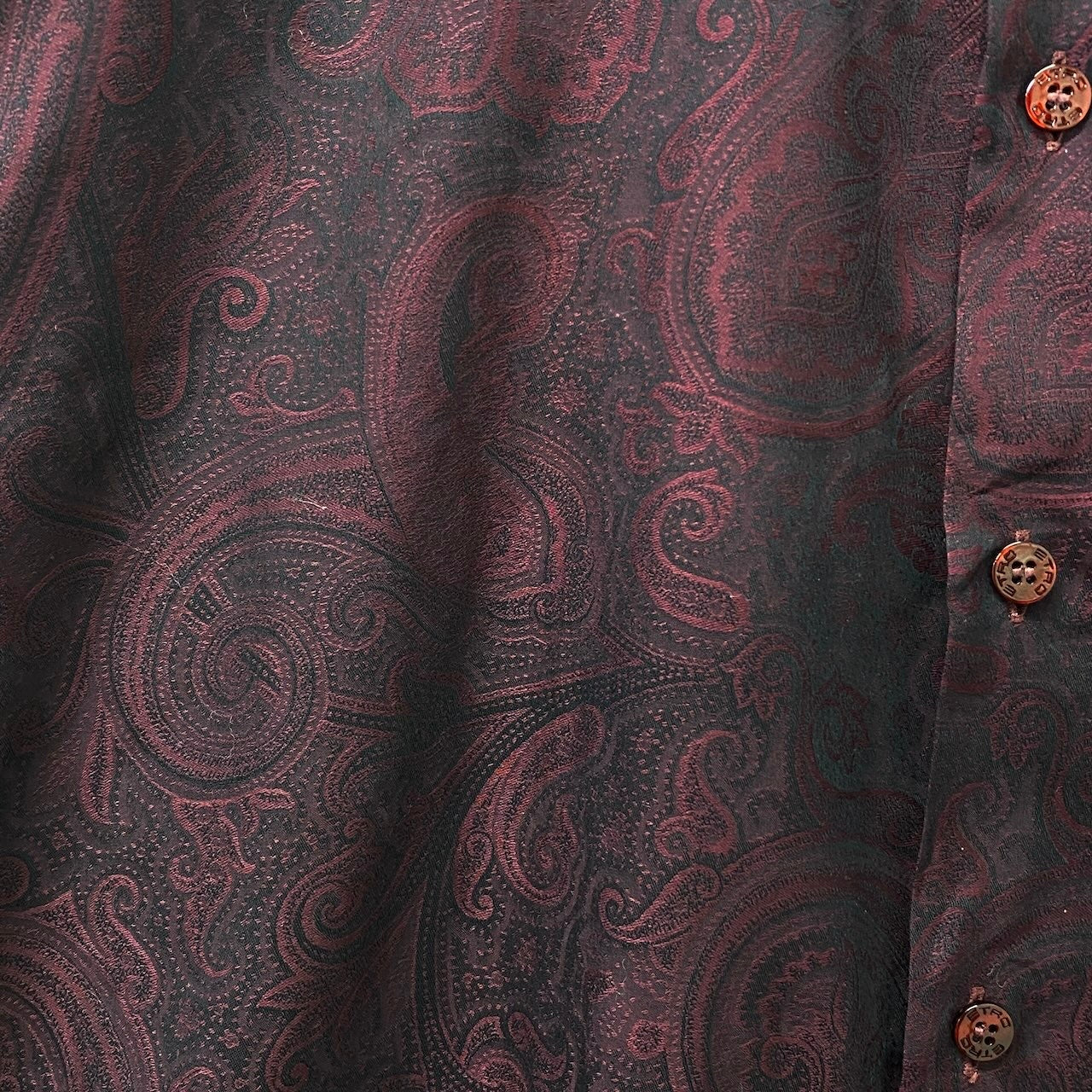 73e18 ETRO エトロ ロングスリーブシャツ ペイズリー柄 総柄 イタリア製 48サイズ パープル メンズ 男性用u02t