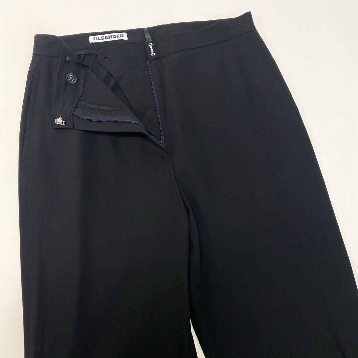 Eh1 JIL SANDER スラックスストレートパンツ イタリア製 36サイズ ブラック レディース 女性用ta2