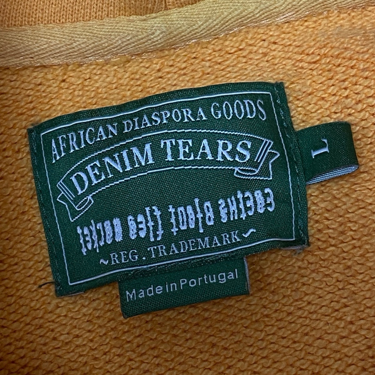 i27 【美品】DENIM TEARS デニムティアーズ 24AW CPFM カクタスプリントフリーマーケット プルオーバーフーディー Lサイズ イエロー コットン100％ メンズ 男性用u02t