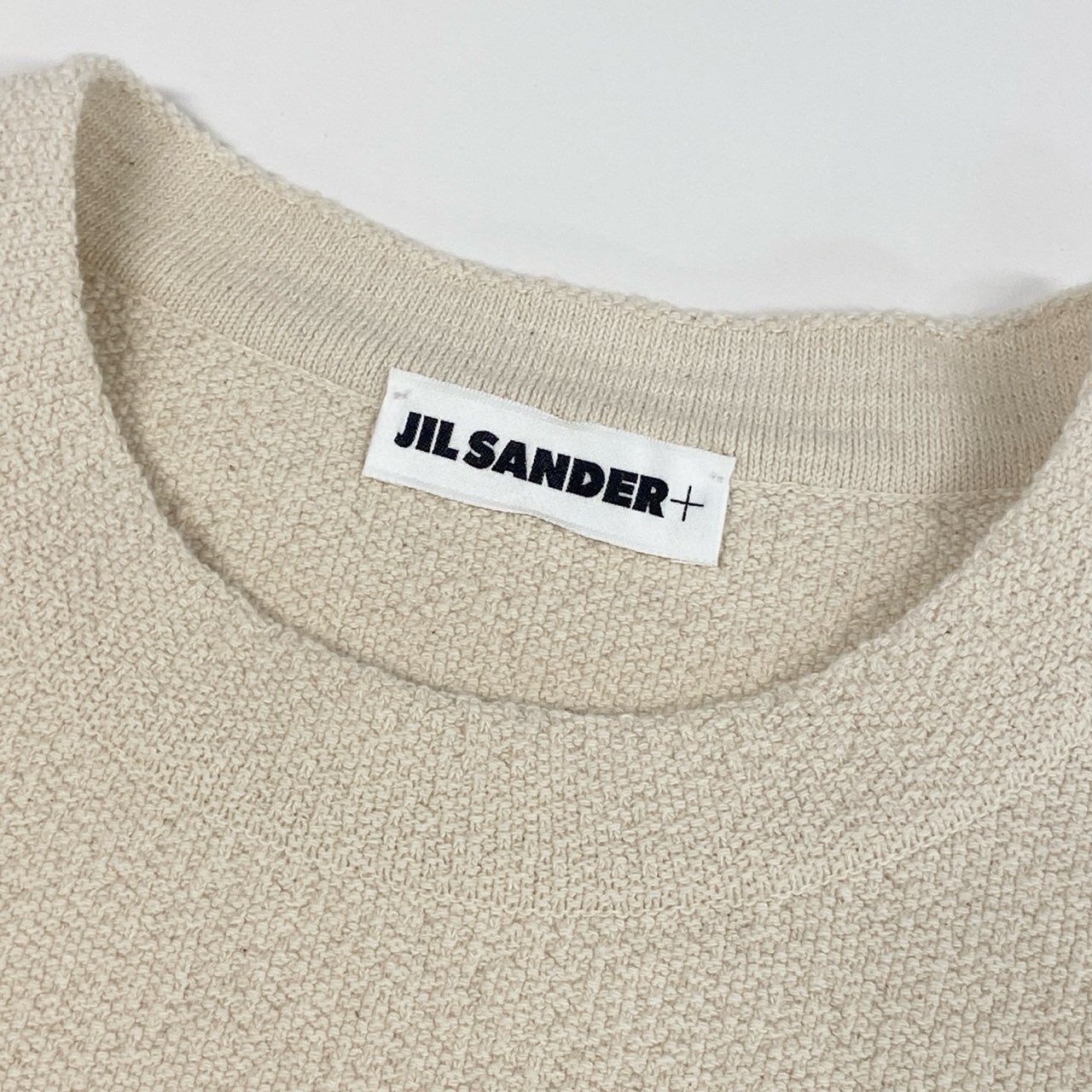 63k20 JIL SANDER＋ ジルサンダープラス バイ ルーシー アンド ルークメイヤー パイルテクスチャー オーバーTシャツ サイズ32 アイボリー レディース 女性用