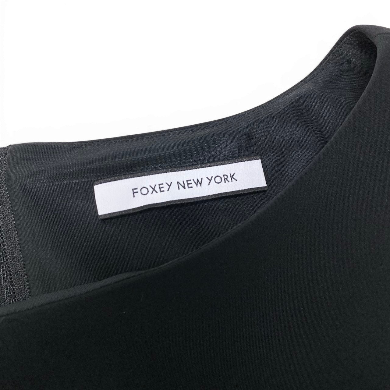 88g20 【未使用タグ付】 FOXEY NEW YORK フォクシー ニューヨーク Barron バロン ノースリーブ ドレスワンピース 36344 サイズ40 ブラック レディースt18r