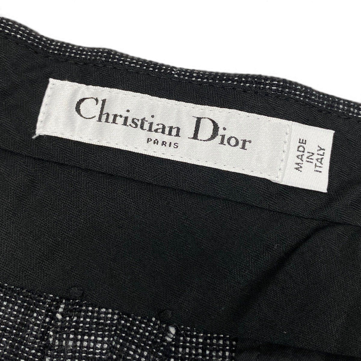Eg23 【極美品】Christian Dior ショートパンツ コットンリネン イタリア製 021P10A3360 40サイズ ブラック系 レディース 女性用k02i