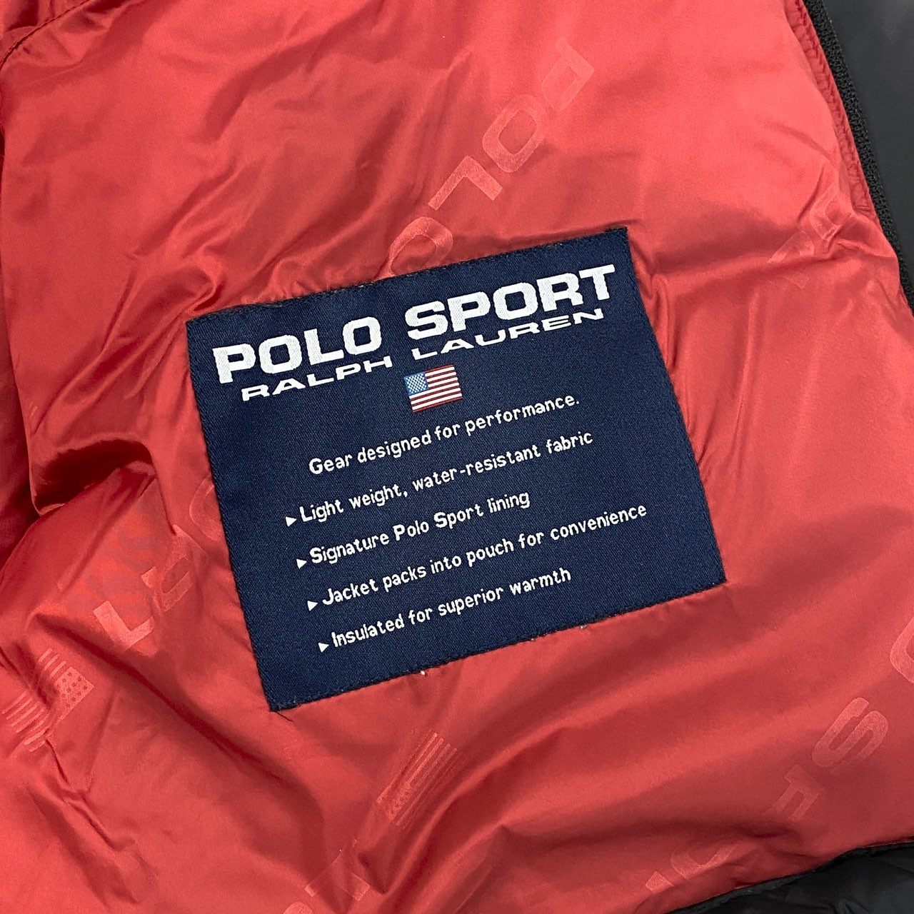 14h29 POLO SPORT RALPH LAUREN ポロスポーツ ラルフローレン ダウンジャケット アウター 胸元ロゴ刺繍 LLサイズ ブラック メンズ 男性用u02t