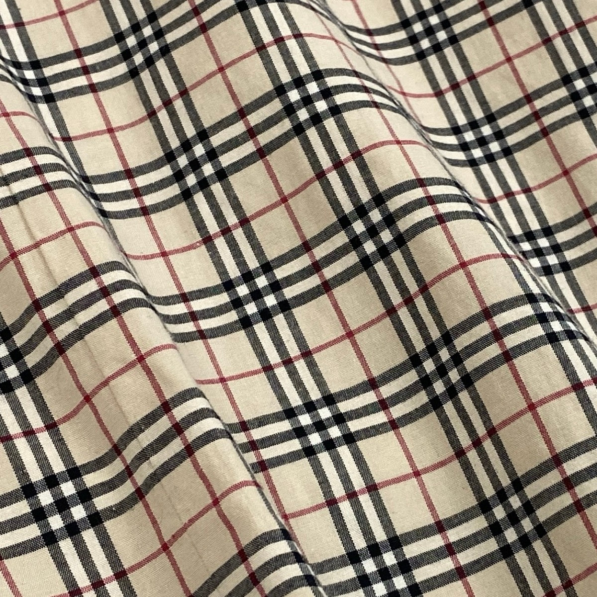 6i14 BURBERRY LONDON コットンシャツ 七分袖 ノバチェック ホースロゴ 38サイズ ベージュ レディース 女性用u02t