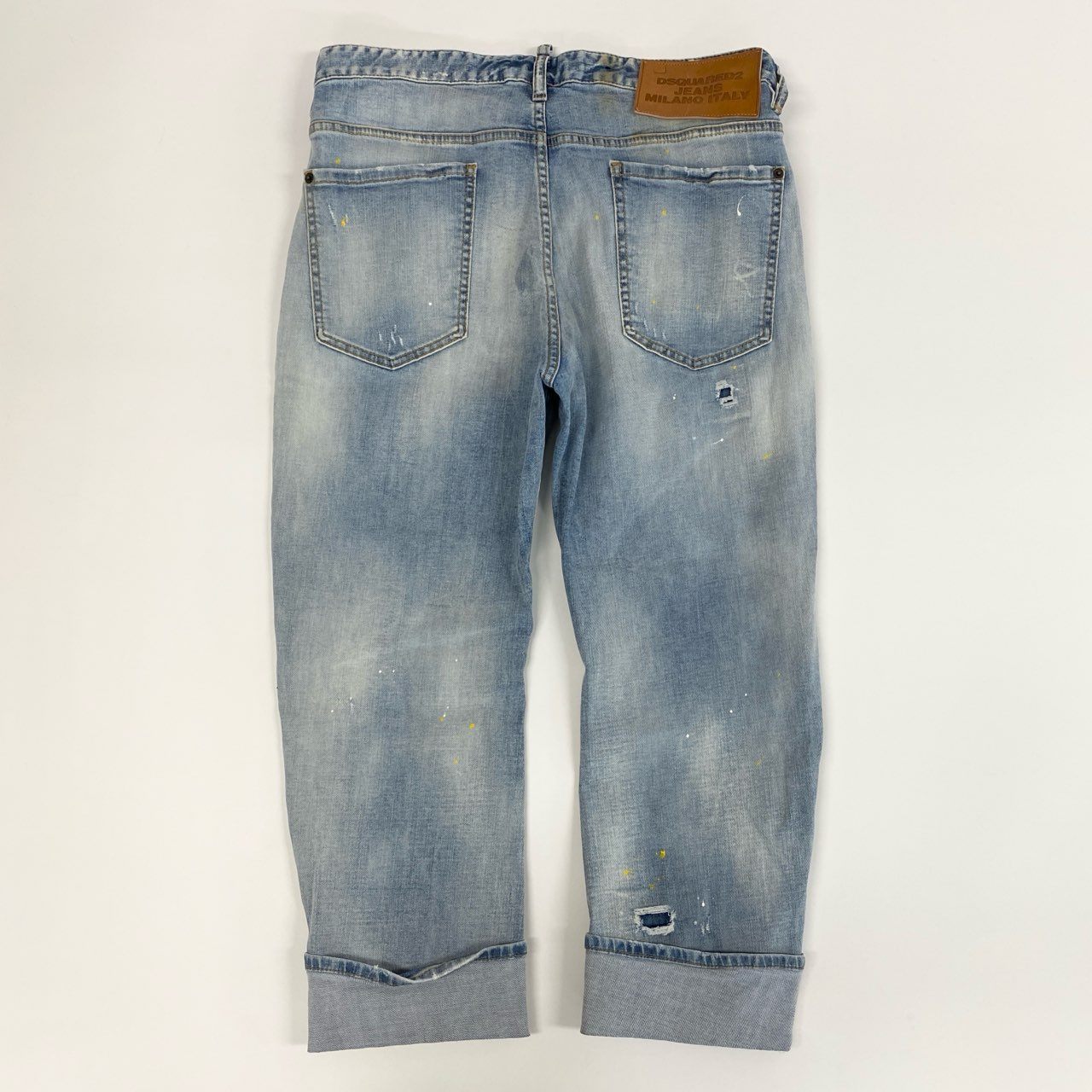 11j6 DSQARED2 ディースクエアード BIG BROTHER JEAN デニムパンツ ジーンズ ペイント加工 イタリア製 ボトムス S74LB0980 48 Mサイズ相当 インディゴブルー コットン メンズo07t