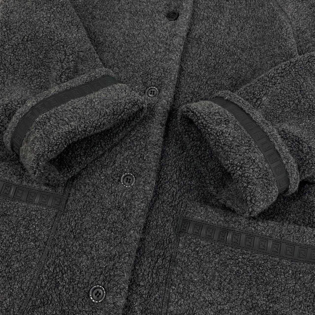 1L24 Vintage Fendi Jeans Karakuru ヴィンテージ フェンディ ジーンズ Boa Coat ボアコート ロングコート Size 42 レディース 女性用k02i