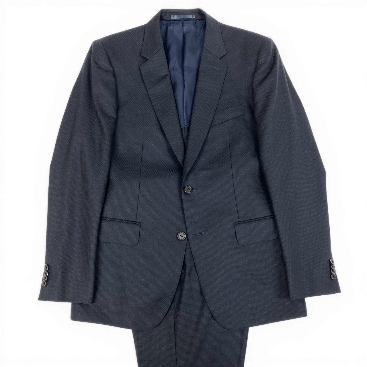 60d13 Paul Smith ポールスミス SOHO FIT セットアップスーツ シングルスーツ 背抜き ウール混 PF-ST-78862 サイズL ネイビー メンズ 紳士服o07t