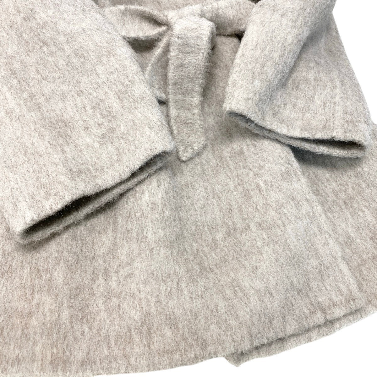 23g29 ALTUNA  AGNONA アニオナ ベルテッドコート アルパカブレンド イタリア製 44 ベージュ レディース 女性用u02t