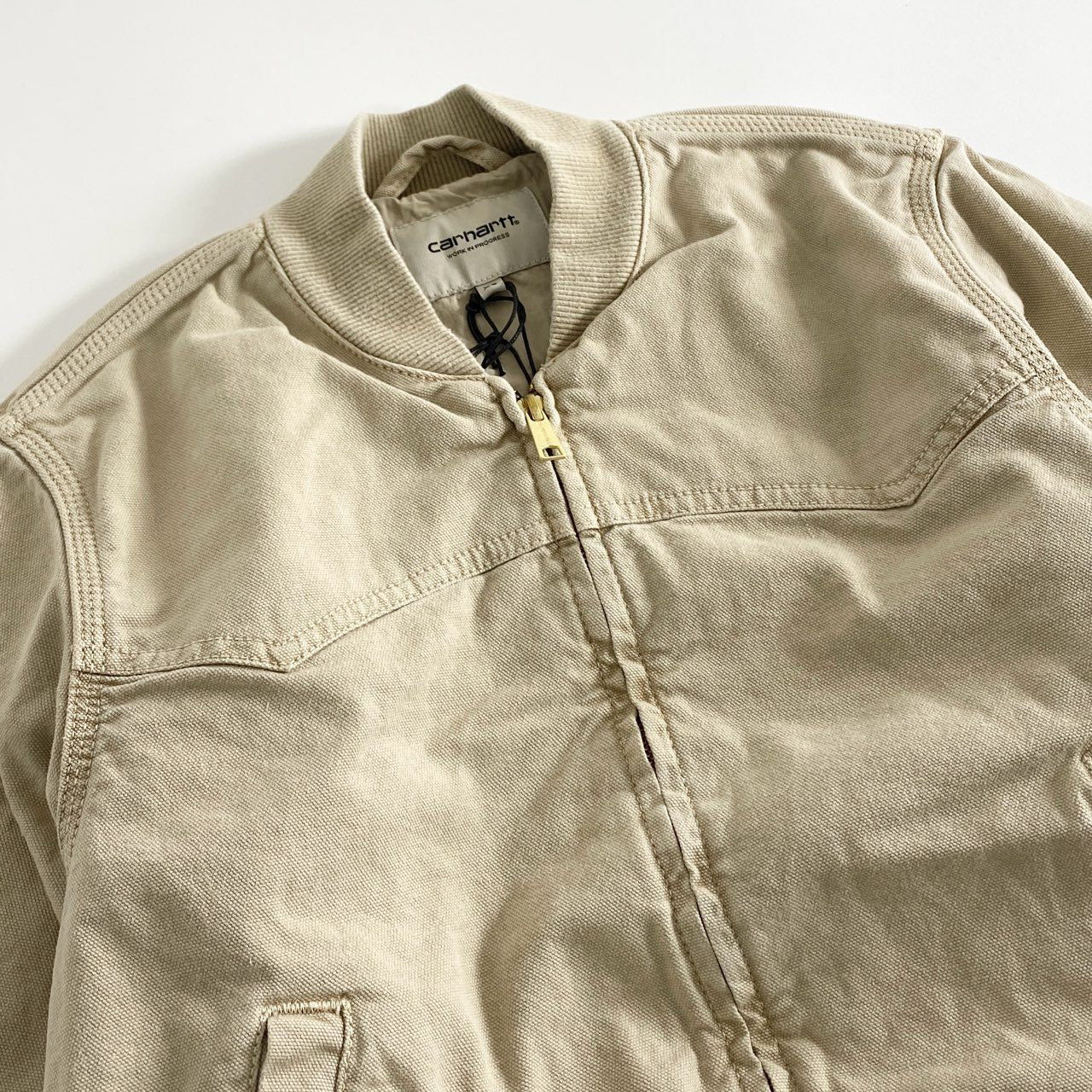 60e12 《未使用保管品》 タグ付 Carhartt WIP カーハート ダブルアイピ― SANTA FE BOMBER サンタフェボンバー ジャケット ブルゾン I030284 XSサイズ ベージュ コットン