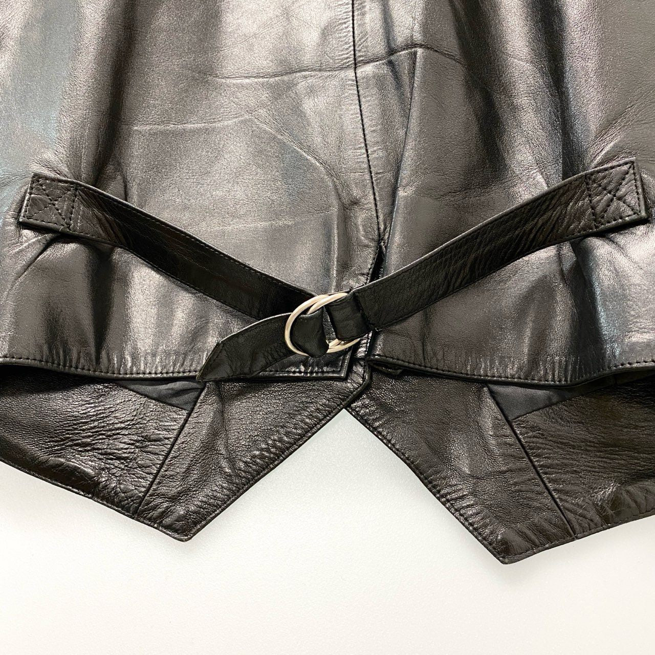 11c20 Vintage agnes b SPECIAL アニエスベー スペシャル レザーベスト トップス 3 ブラック レザー レディース フランス製u02t