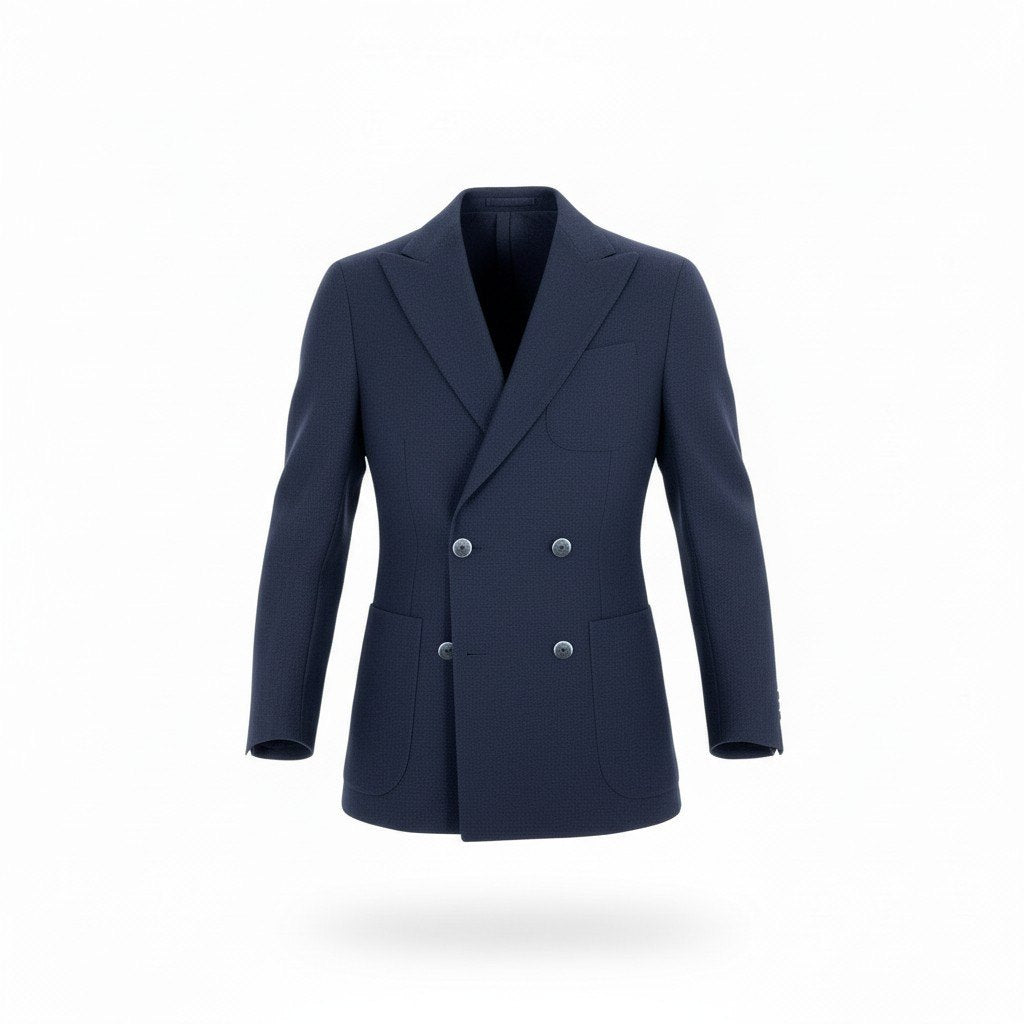 63d13 LARDINI ラルディーニ テーラードジャケット ウールジャケット ダブルブレスト イタリア製 サイズ42 ネイビー メンズ 紳士服o07t
