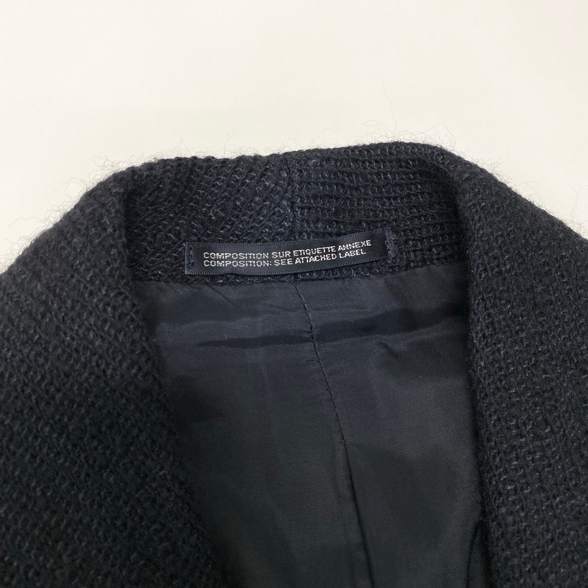 Af25 Yohji Yamamoto femme ヨウジヤマモト スナップボタン 中綿ジャケット ウールシルクブレンド FE-J05-149 ブラック レディースo07t