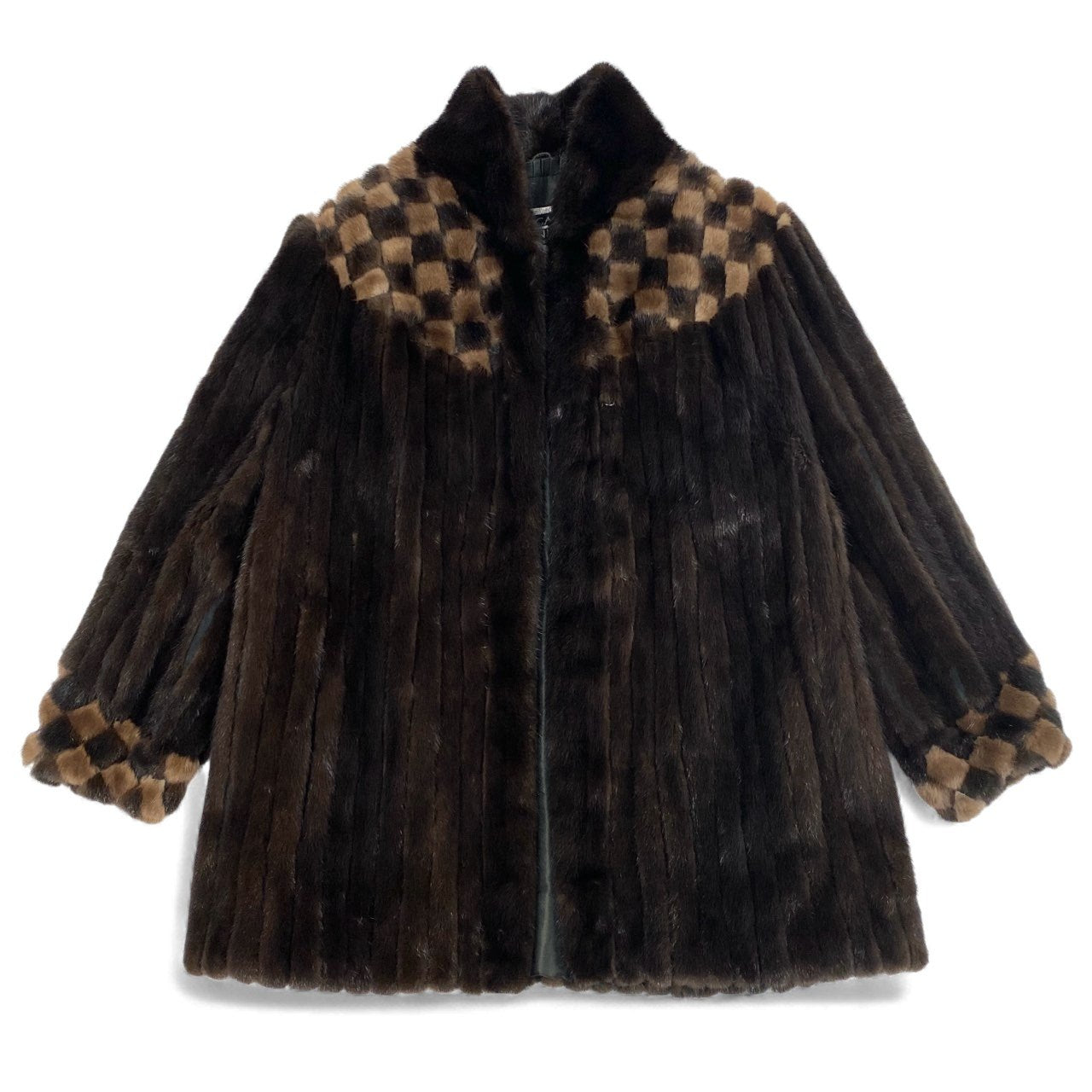 83L10 SAGA MINK サガミンク 銀サガ 希少デザイン ミンクファー コート サイズF ブラウン 最高級本毛皮 MINK FUR マホガニー パステルt18r