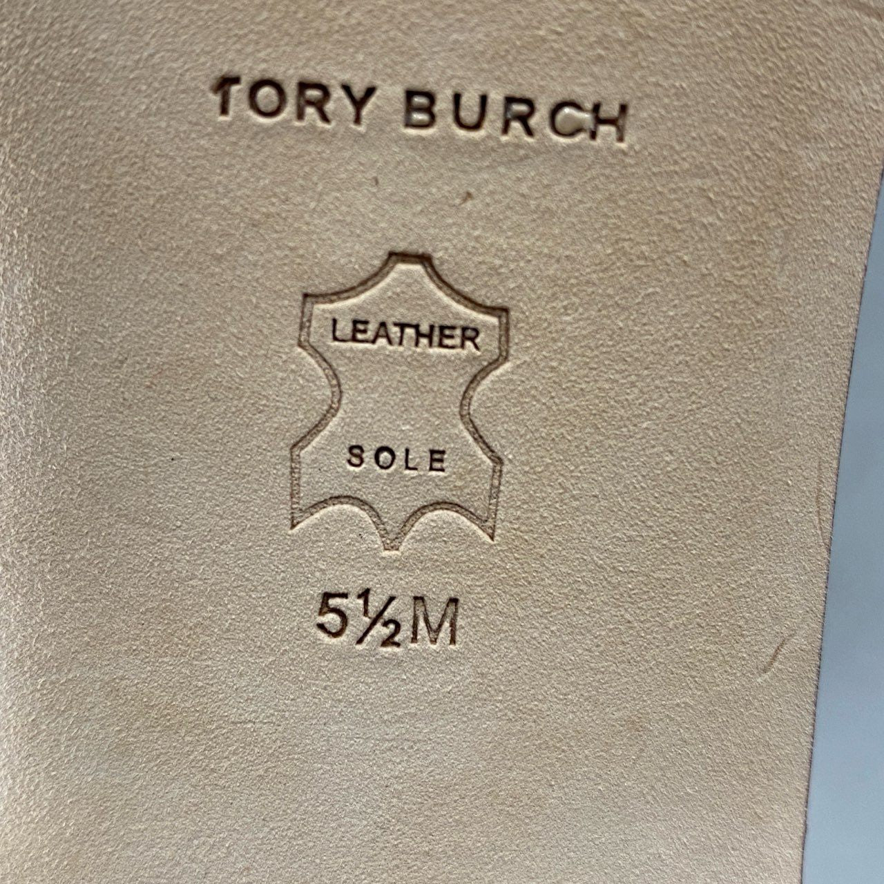 1e12 【美品】 TORY BURCH トリーバーチ Eleanor エレノア ヒールサンダル 5 1/2M ホワイト レザー シューズ ウィメンズ